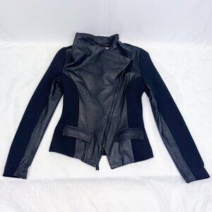 Black Leather Moto Jacket DS LAB Vintage